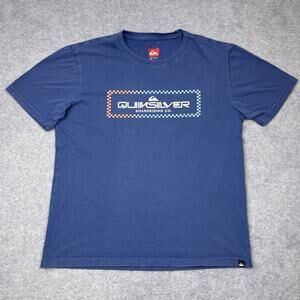 Quiksilver graphic t-shirt navy blue surfing beachwear size small